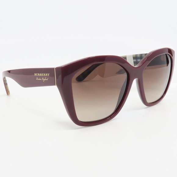 B 4261 3835/13 Burberry Burgundy/ Brown Gradient Sunglasses 57mm with case - Picture 3 of 6